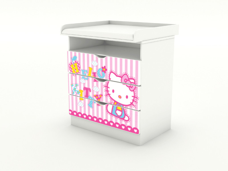 Becks komoda s odnímateľným prebaľovacím pultom Hello Kitty